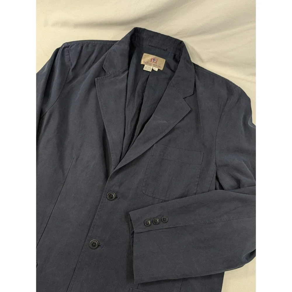 Territory Ahead Jacket Mens Large Tall 3 Button Silk Cotton Blend Blazer Long